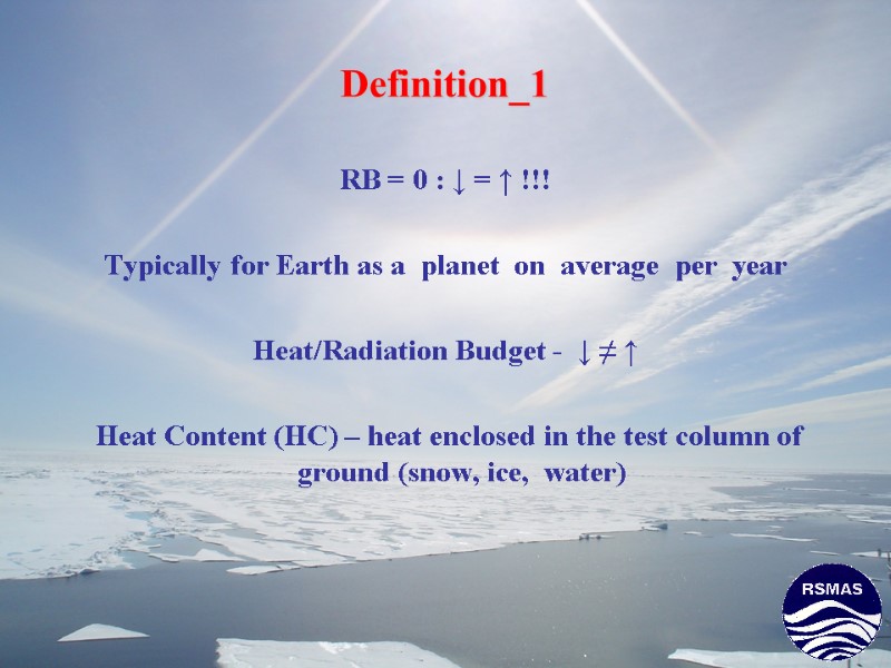 Definition_1 RB = 0 : ↓ = ↑ !!!  Typically for Earth as